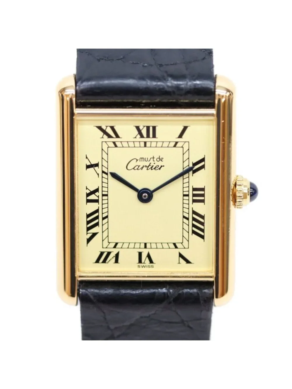 Cartier Must Tank LM Vermeil Ivory Dial Leather